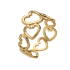 European and American INS style stainless steel ring plated with 18k gold, versatile open ring, heart-shaped eight-pointed star titanium steel ring for women Item Picture